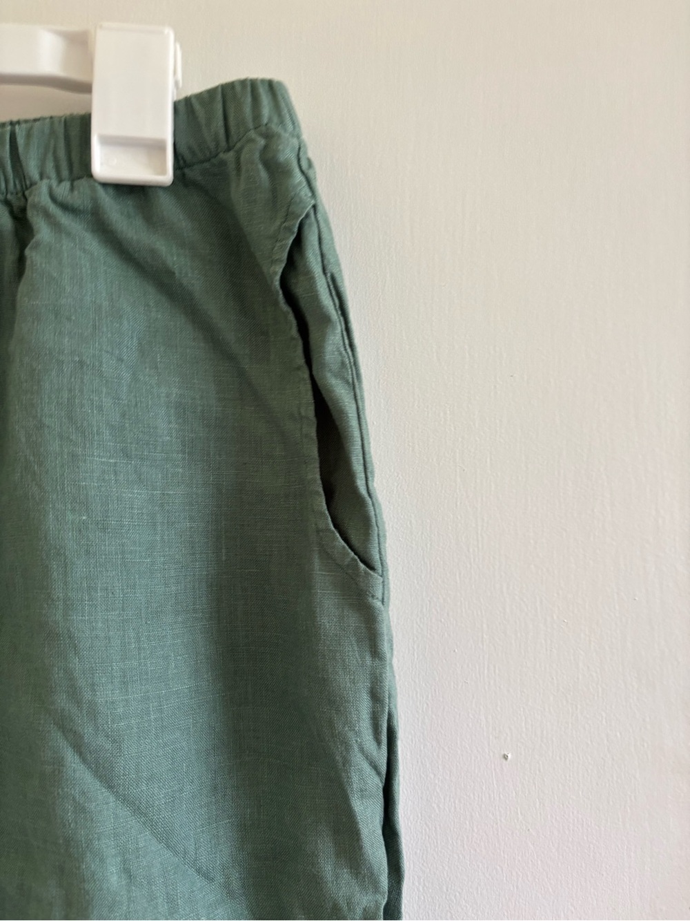 Kleen 100% linen pull on pants green large boho lagenlook - Picture 4 of 6